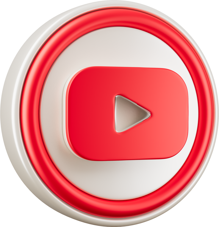 Youtube logo icon isolated 3d rendering
